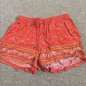 Orange patterned shorts