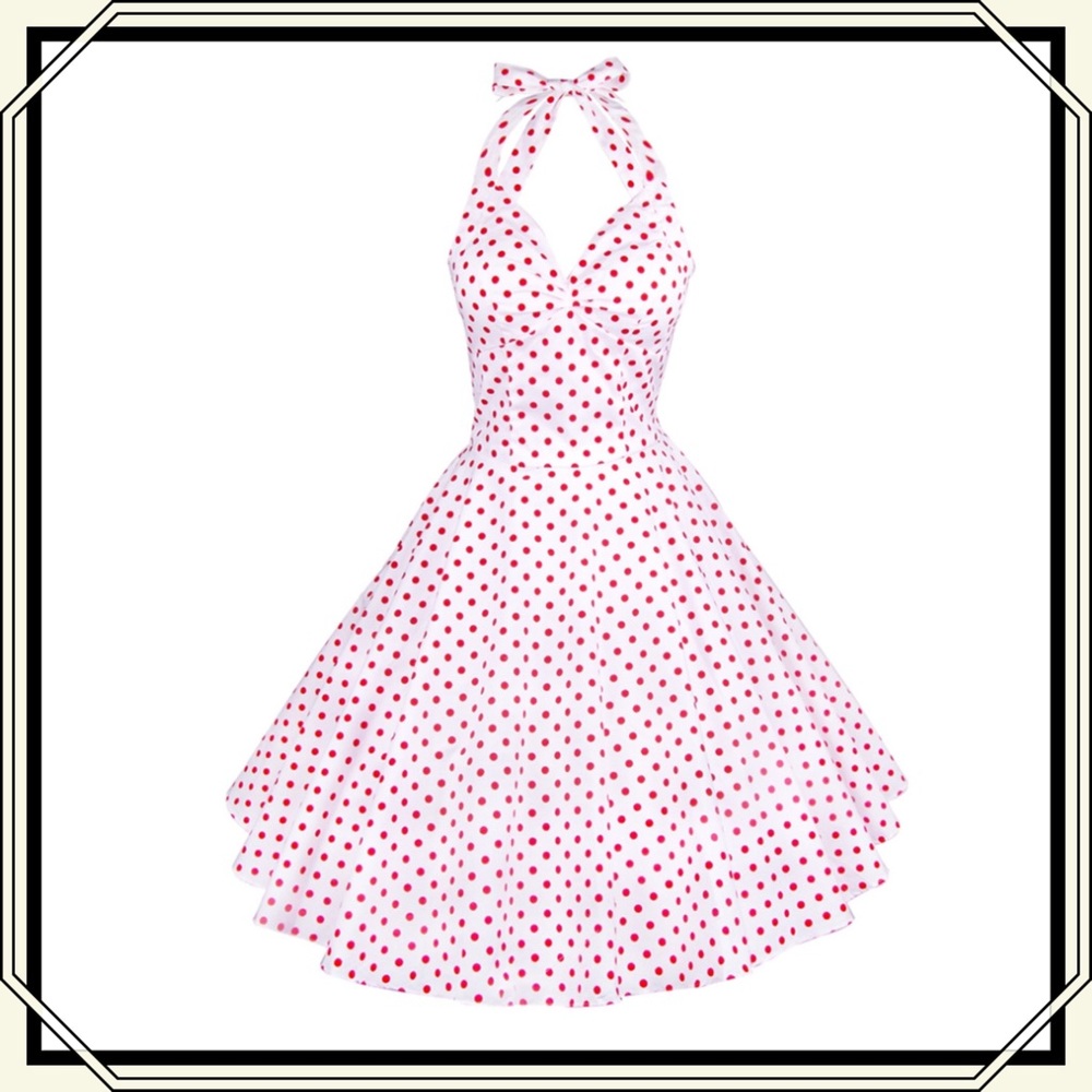 Maggie Tang 50's halter rockabilly polka dot dress