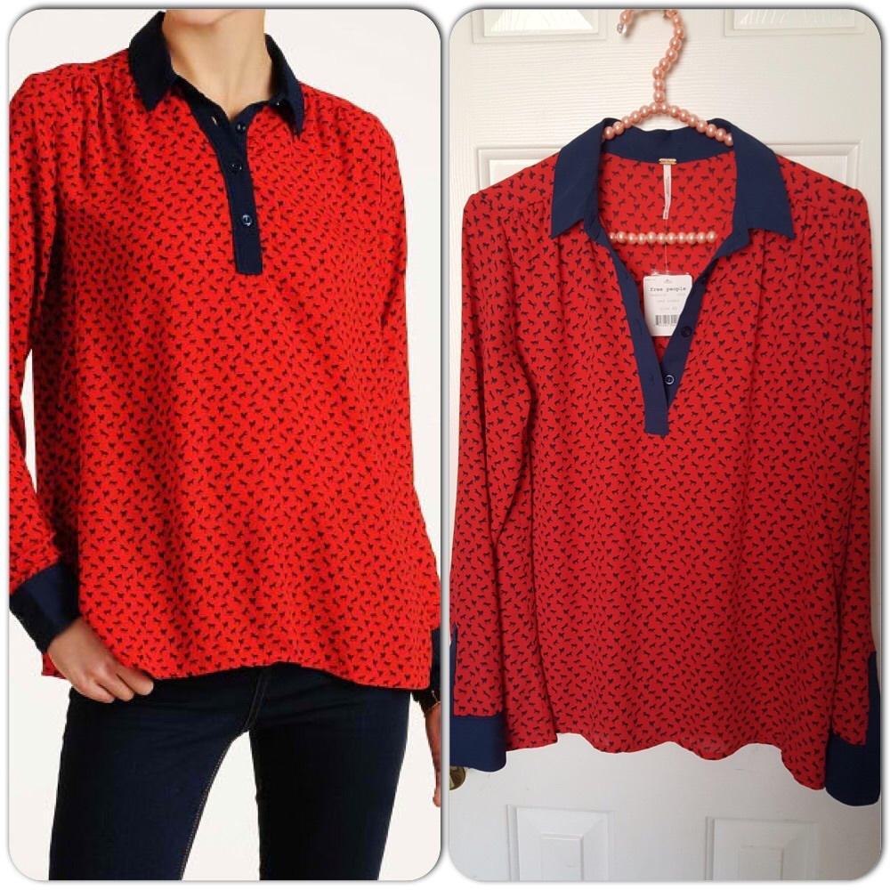 Free people horsey printed blouse - Picture 4 of 5
