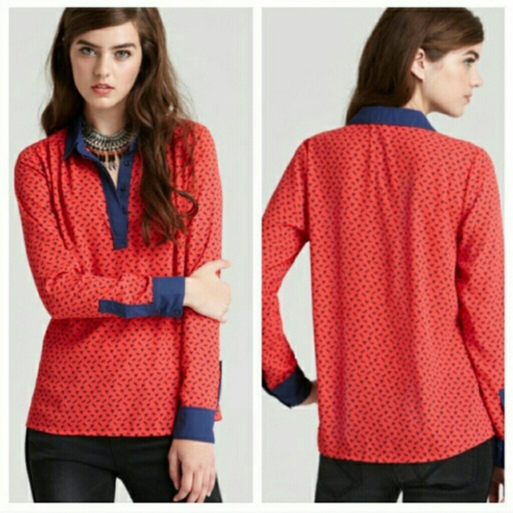 Free people horsey printed blouse - Picture 3 of 5