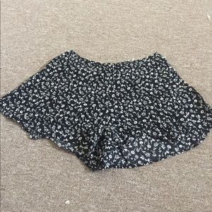 Black floral shorts