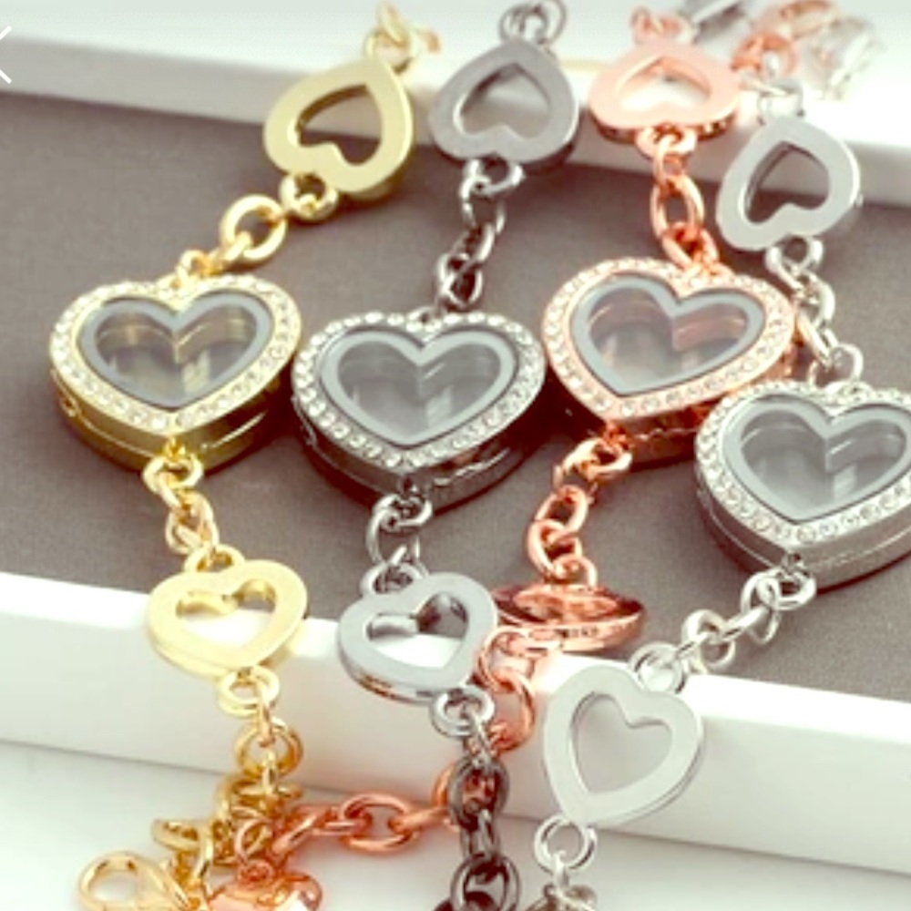 Memory locket charm bracelet.