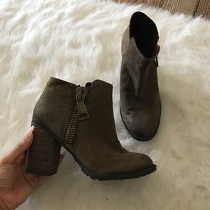 Army Green Aldo Heeled Booties