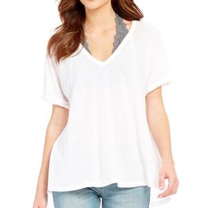 Free People V-Neck Burnout Tee NWOT