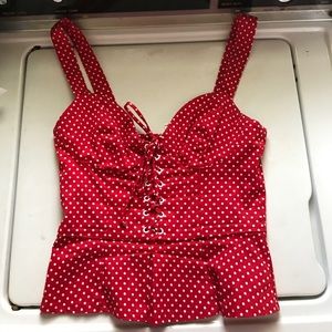 Vintage polka dot crop top