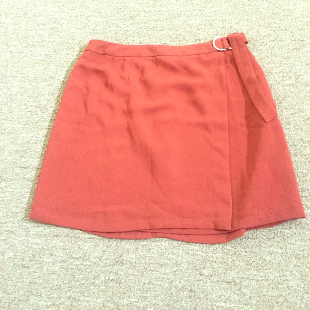 Red mini skirt