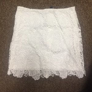 White lace skirt
