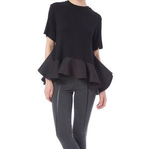 English Factory Black Peplum tee -NWT Small