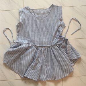 Romwe Never Worn Blue Striped Tank XS