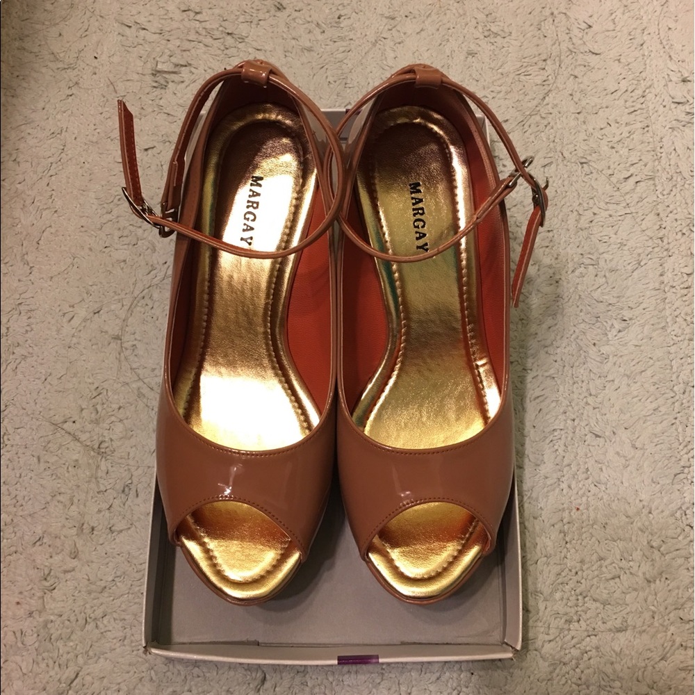 Patent Wedge with ankle strap