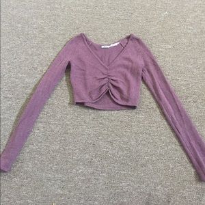 Cropped purple sweater