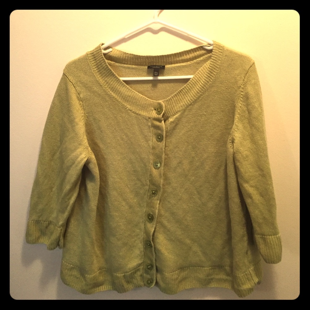 Green sweater shrug Talbots 2X petite