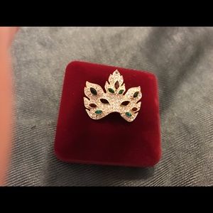 Swarovski mask brooch pin