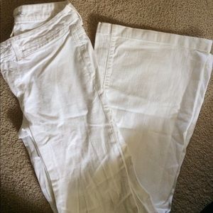 White wide leg pants