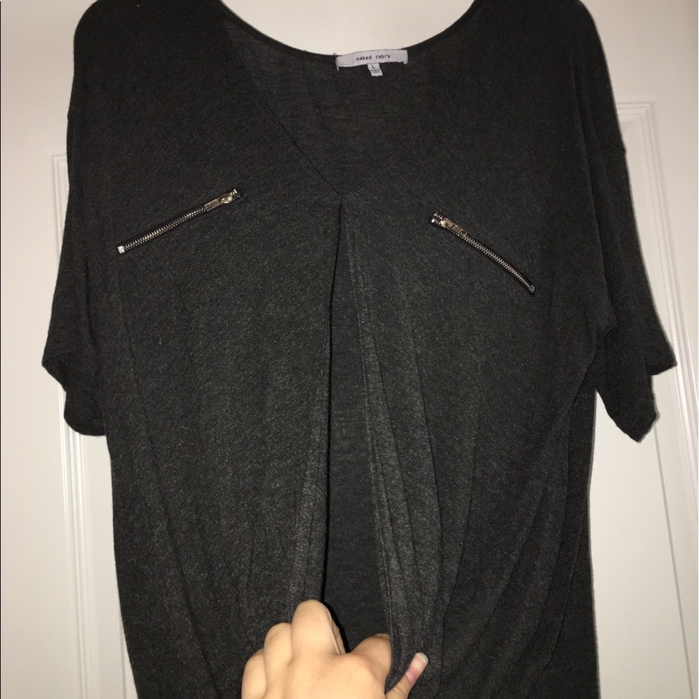 Gray High-Low top! - Picture 2 of 4