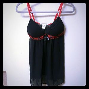 Sexy red and black sheer nighty