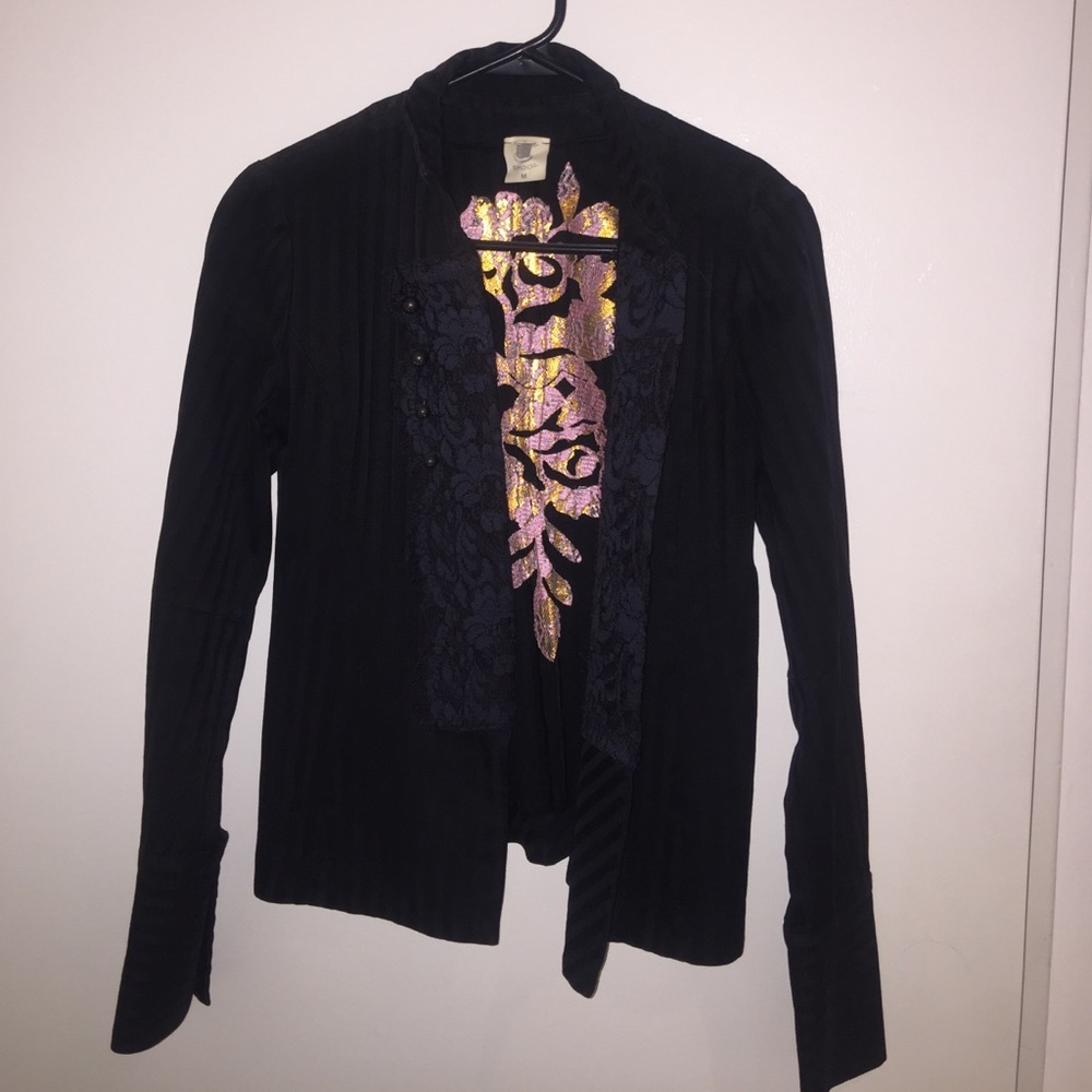 Spool, pinstripes jacket with lace and buttons