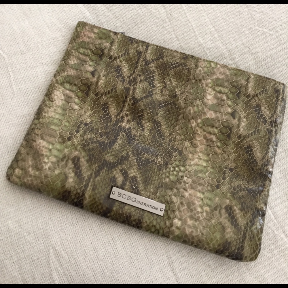 BCBGeneration snake skin clutch