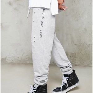 Distressed High Life Hi Low Rip Unif Sweats HUF