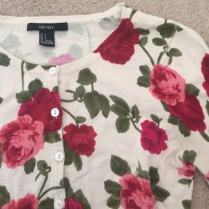Rose Print Cardigan