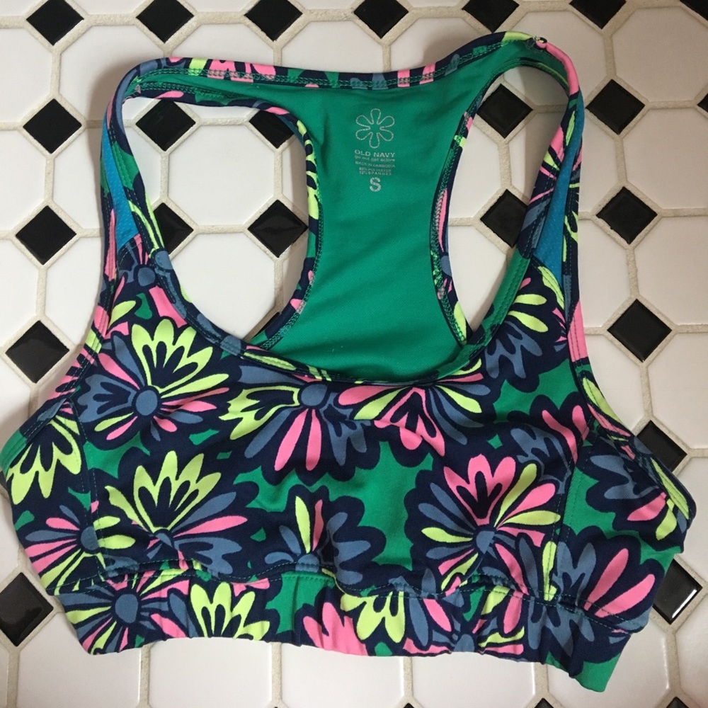 Old Navy Multicolored Vibrant Sports-Bra