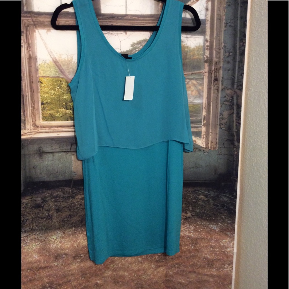 Teal Bodycon Layer Dress