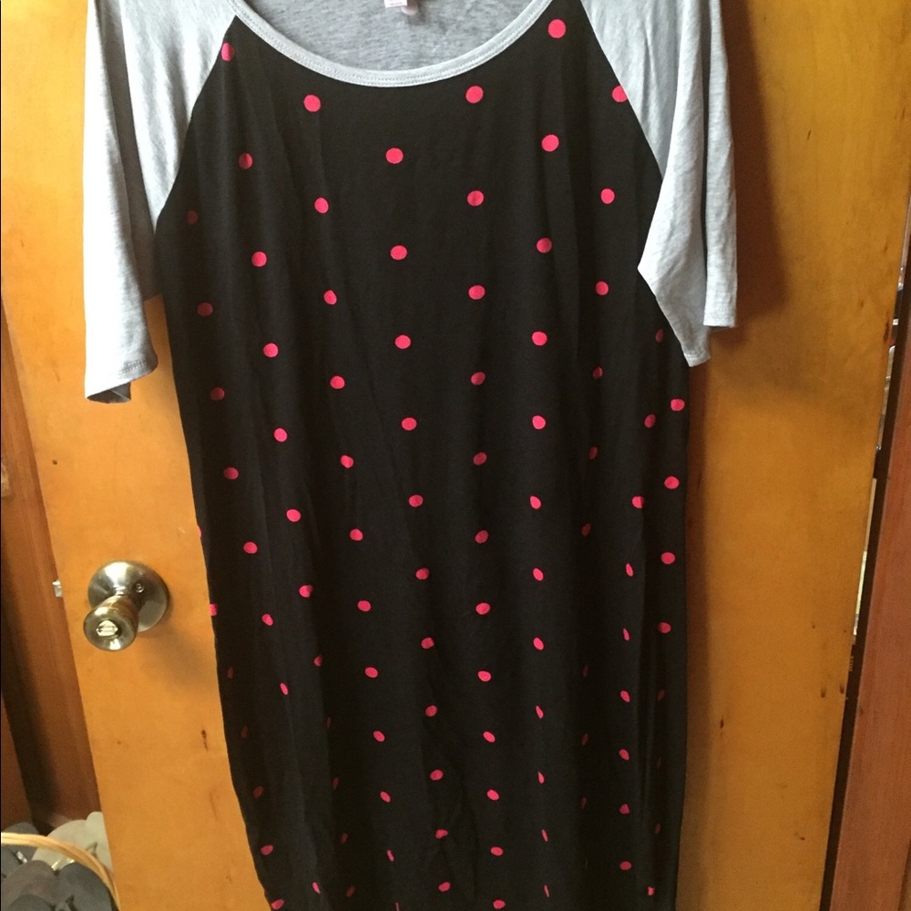 LulaRoe pink polka dot Julia, size xl, gently used