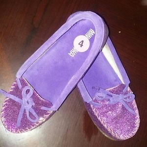 Purple Glitter Moccasin