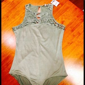 Green velvet bodysuit