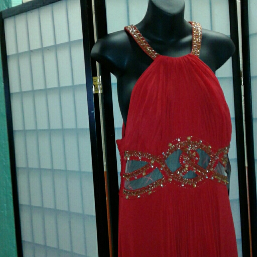 Red & Gold Prom/Evening Dress