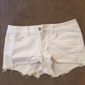 Victoria's Secret/Pink! White denim shorts.