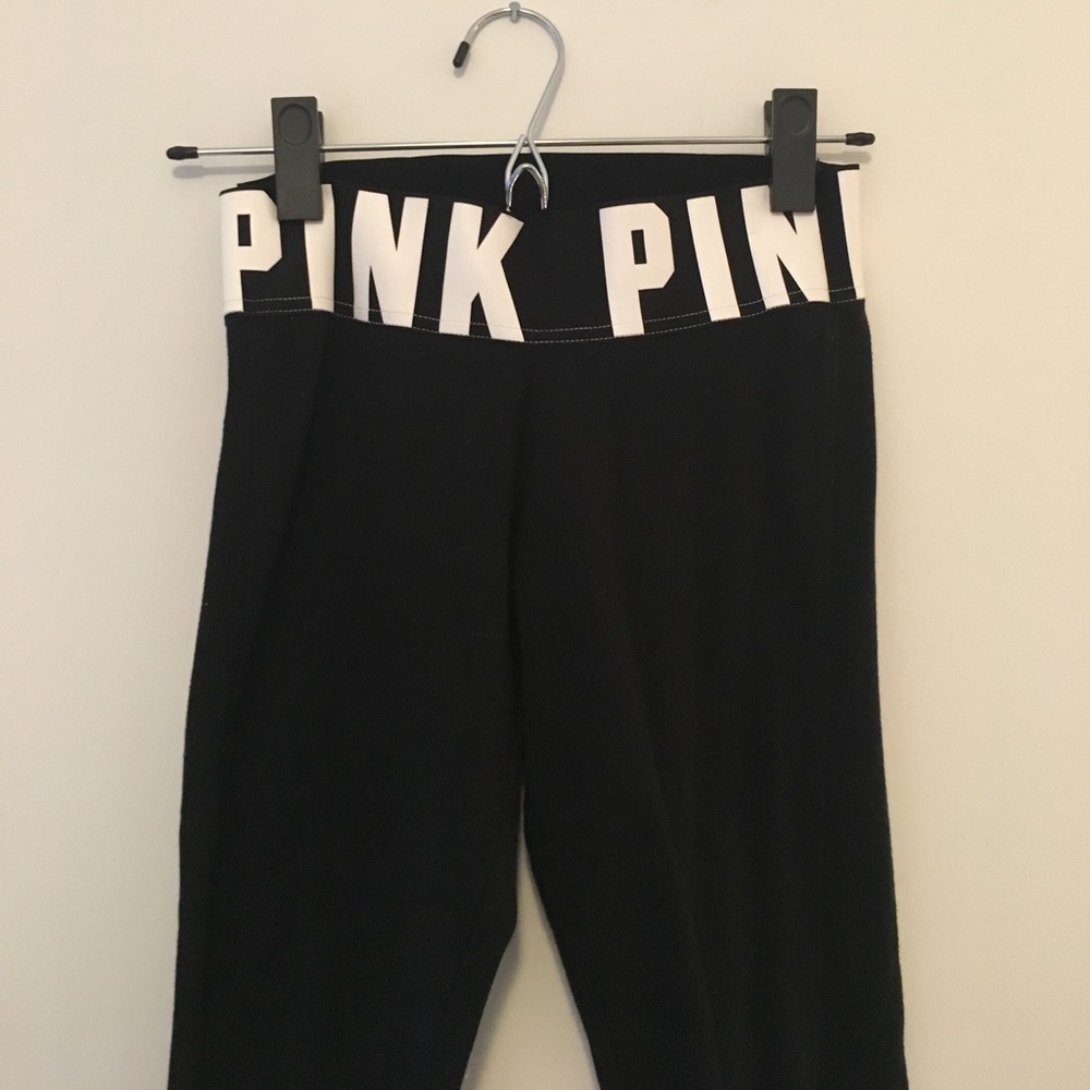 Victoria's Secret Pink Black Logo yoga leggings