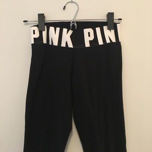 Victoria's Secret Pink Black Logo yoga leggings