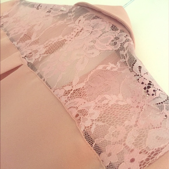 Lace Blush Peach Button Up - Picture 1 of 4