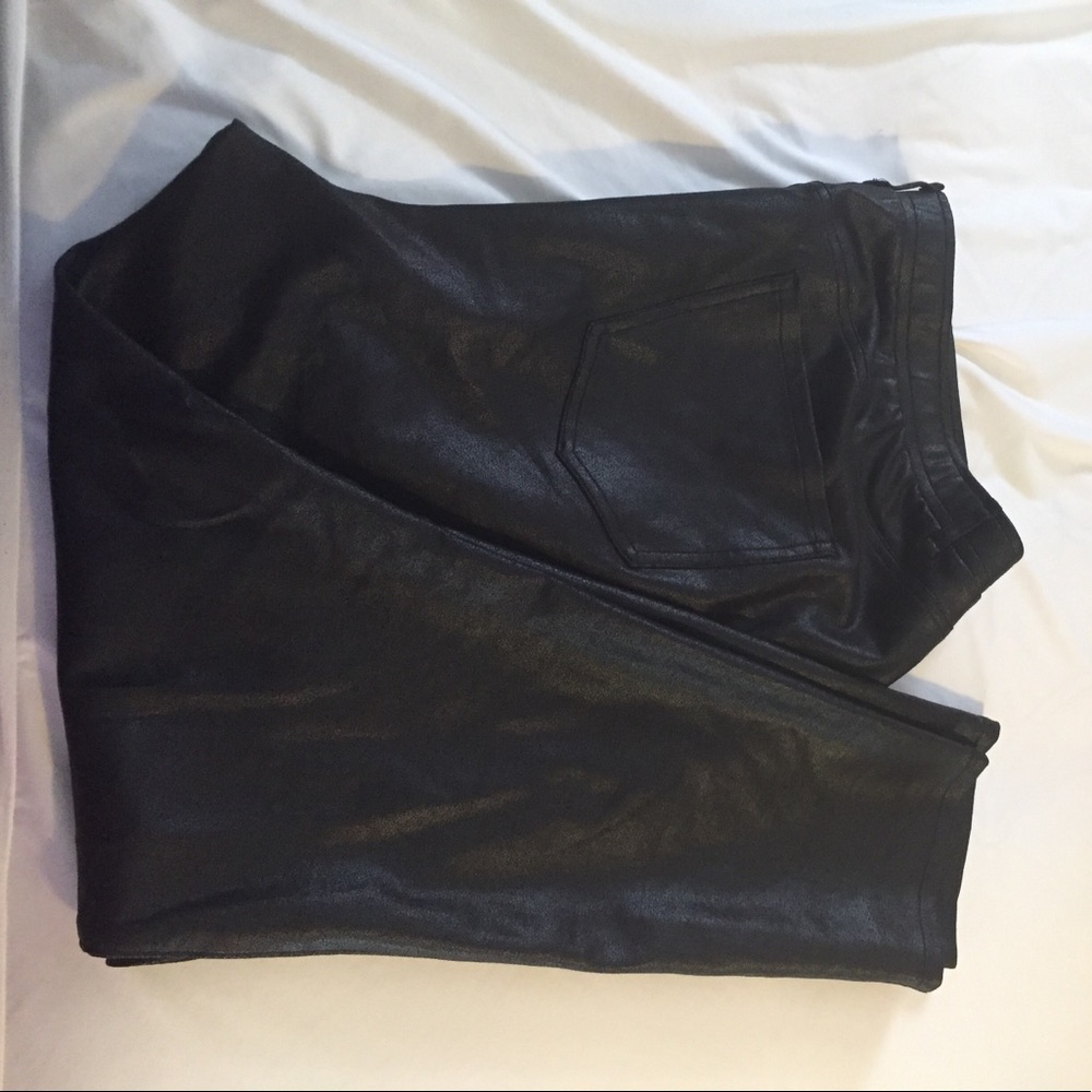 Black faux leather Pants