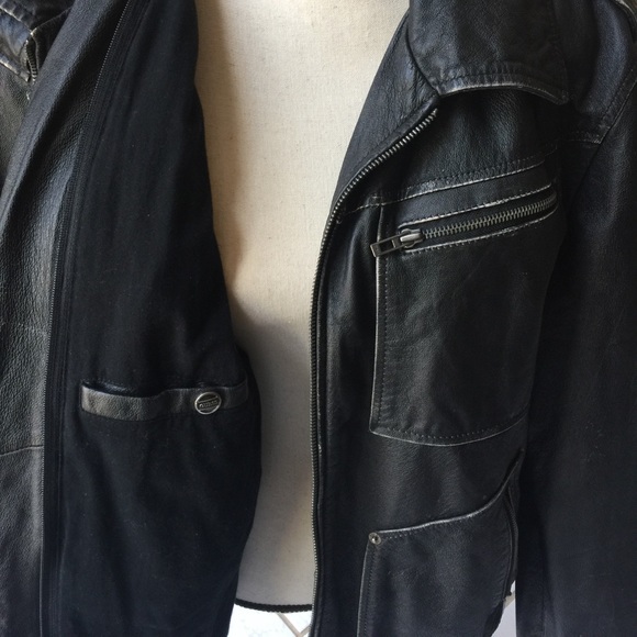 Guess Men's Leather Motorcycle Jacket - Picture 3 of 4