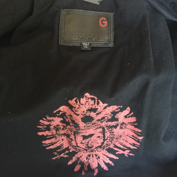 Guess Men's Leather Motorcycle Jacket - Picture 4 of 4