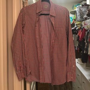 Men's Gingham Plaid J Crew Factory Dress Shirt