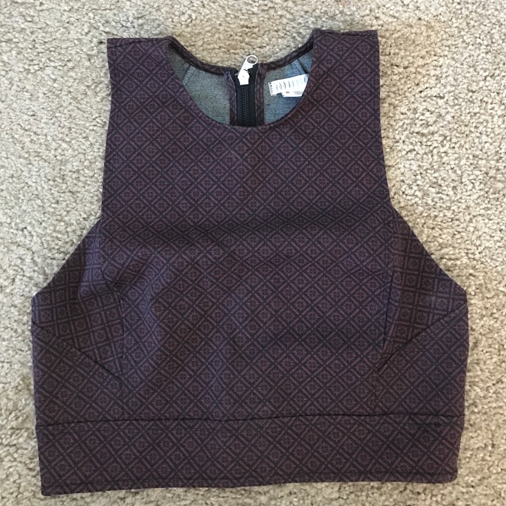 Urban Outfitters wine/black crop top