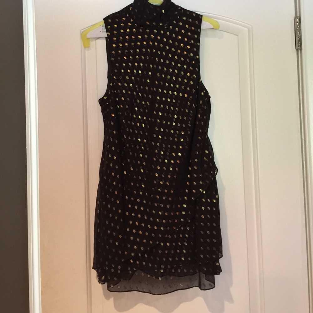 Black and gold tiered tunic