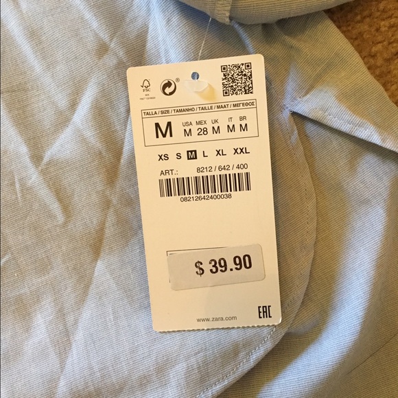 Zara Military Patch Button Down Blouse - Picture 3 of 4