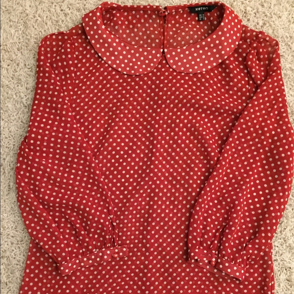 Koton White dotted/Red Shirt