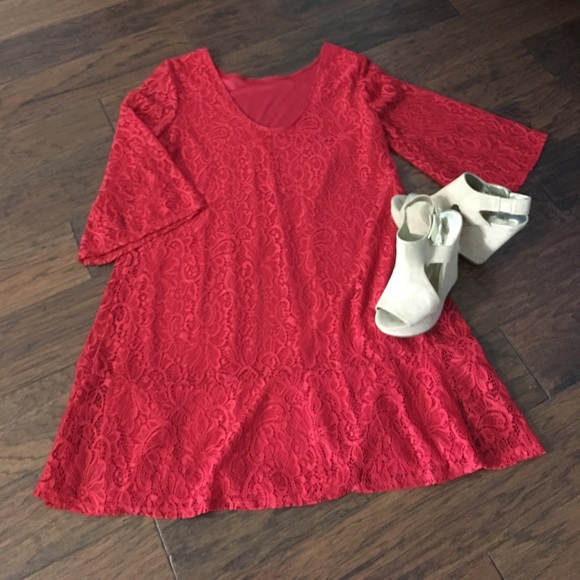 Red Lace Dress - Picture 1 of 4