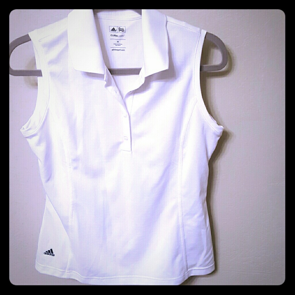 BNWOT White Sleeveless Adidas Golf Polo