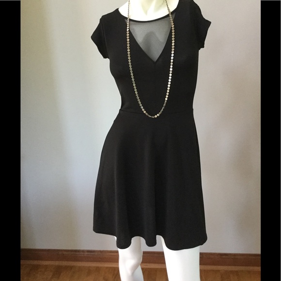 Bar III Dresses & Skirts - Like NEW BAR3  little  black dress w/ sheer V-neck