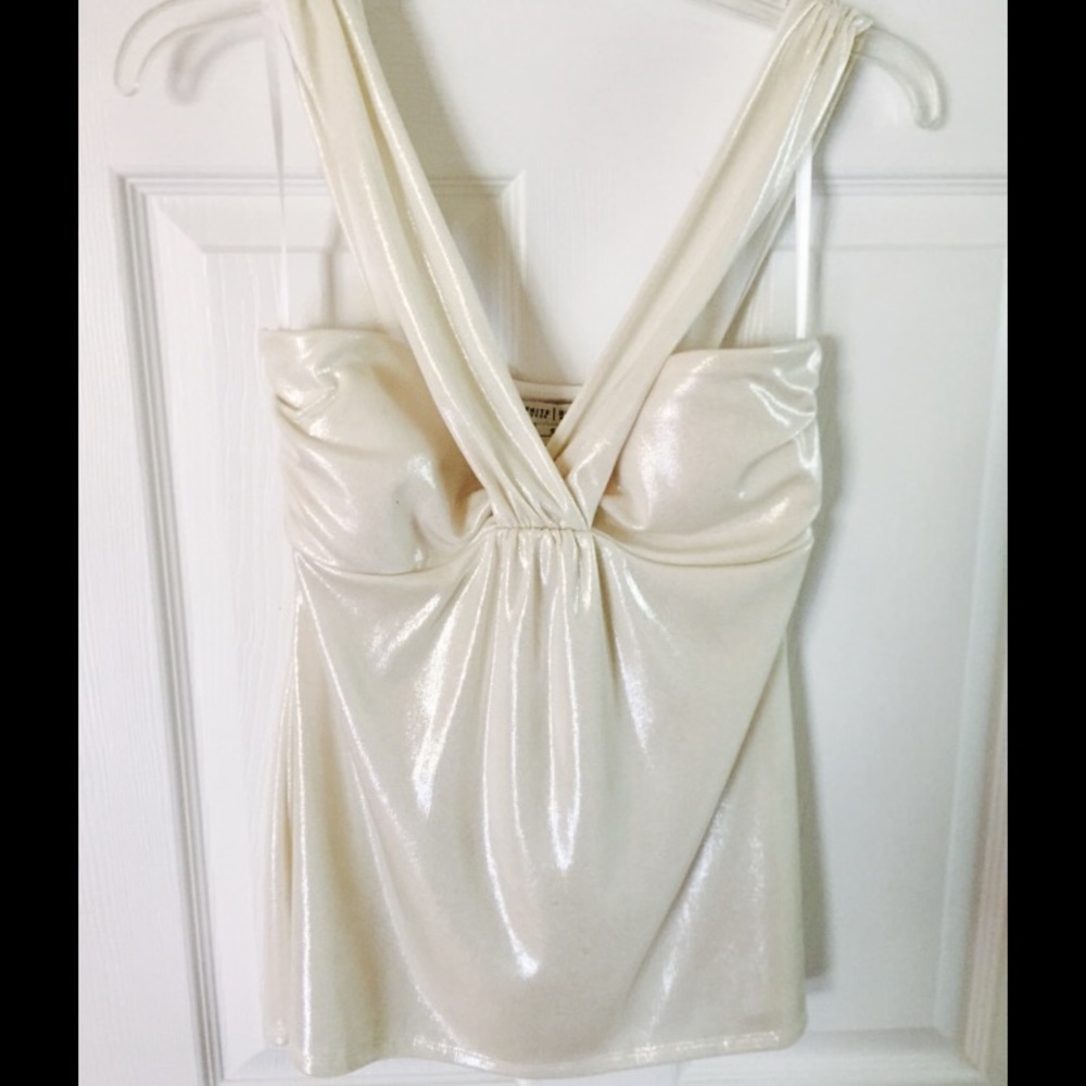 WHBM White Sheen Top