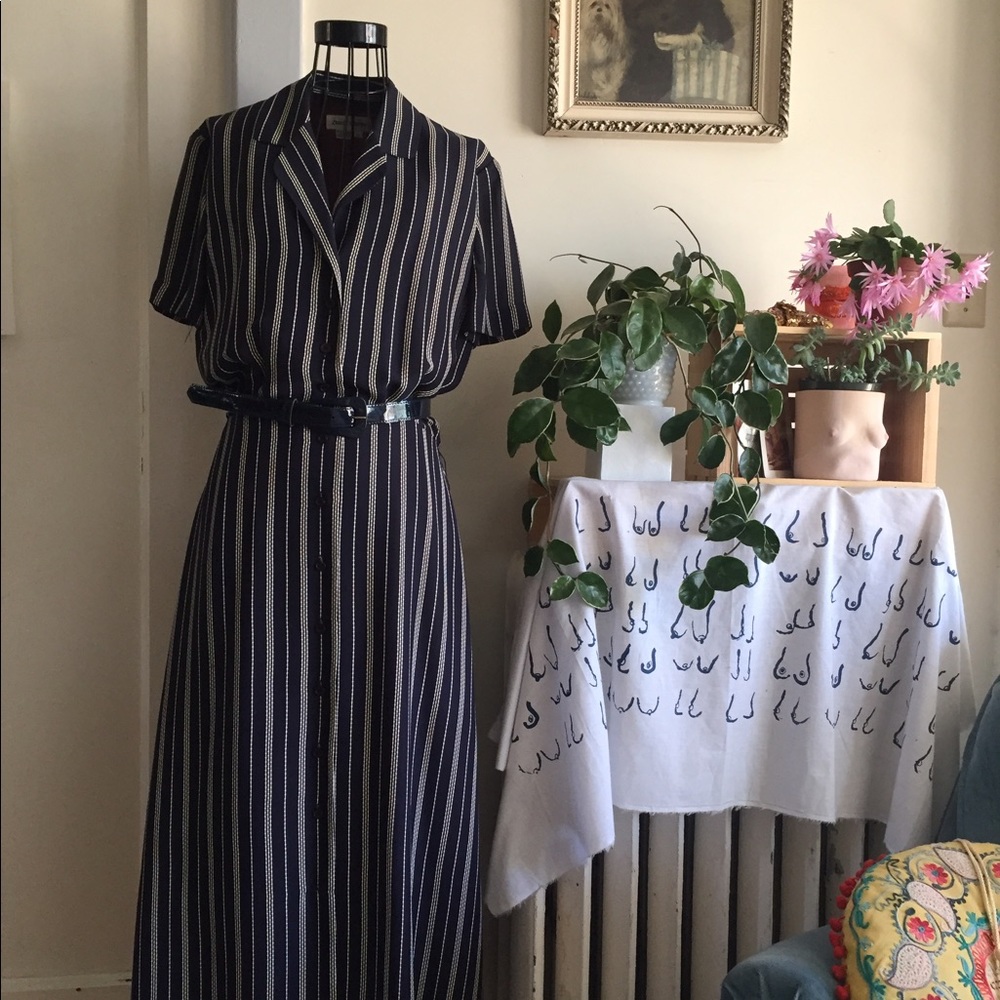 Vintage Button-down Maxi Dress
