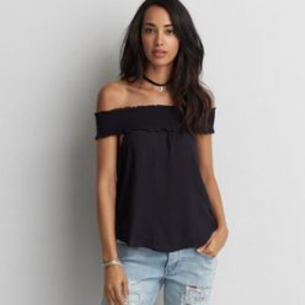American eagle smocked off shoulder top