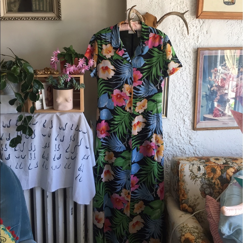 Vintage Liz Claiborne Tropical Maxi/Overcoat