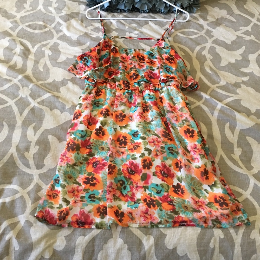 Floral mini chiffon dress Nordstrom